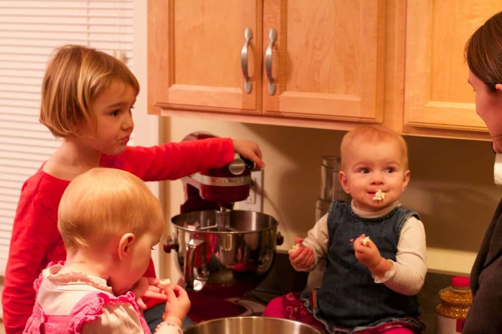 We made popcorn yesterday with our new hot air popcorn maker. Abby and Josie got a kick out of watching it pop the popcorn. Gwen did too until it really started going, and then she cried. They all greatly enjoyed eating the final result though. Thanks to Grandma Susan for remembering something I said last June!