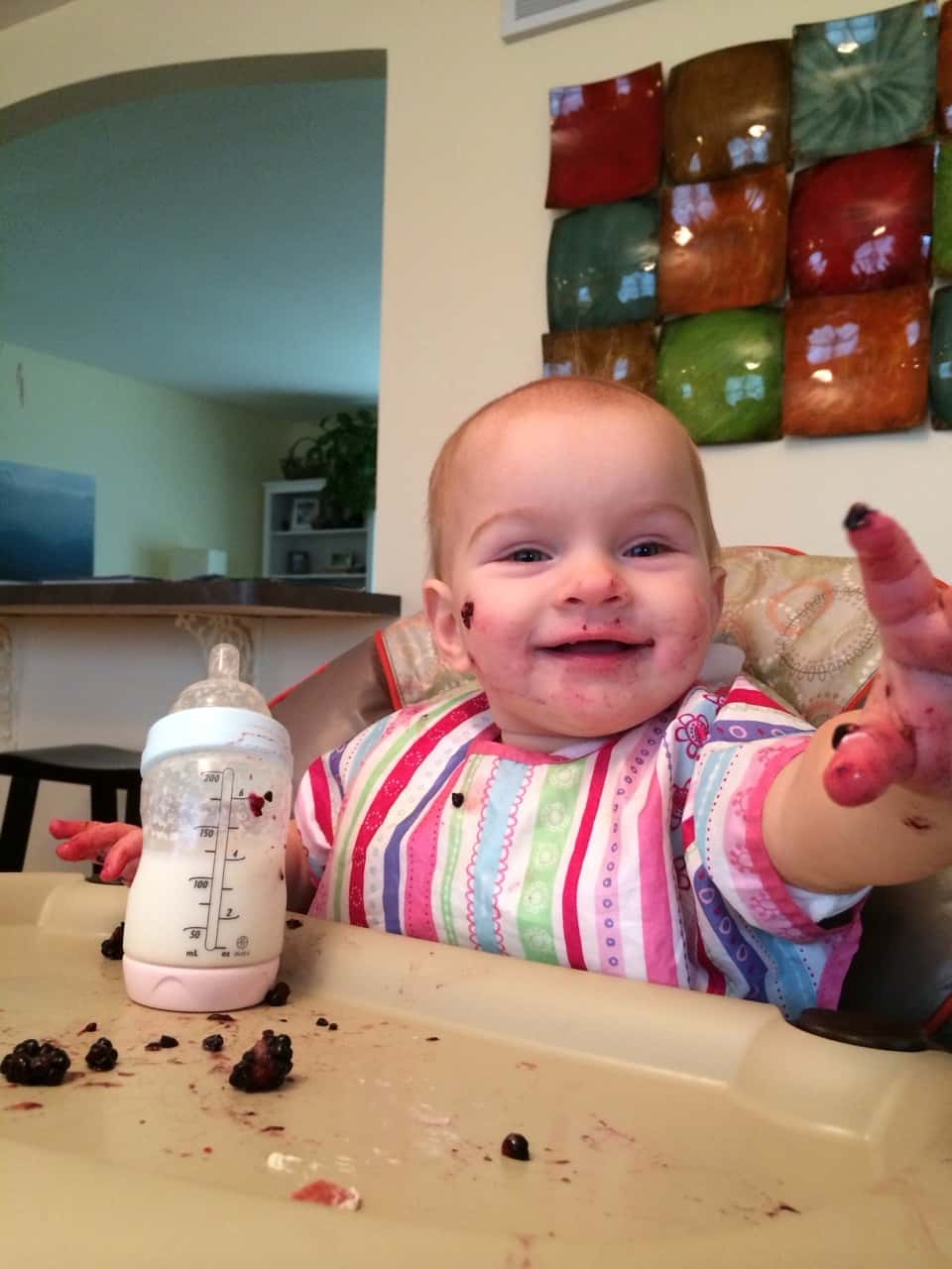 Some more highlights from our day: much-loved blackberries with lunch, mayhem while I washed dishes, and bonding over princesses after naptime.