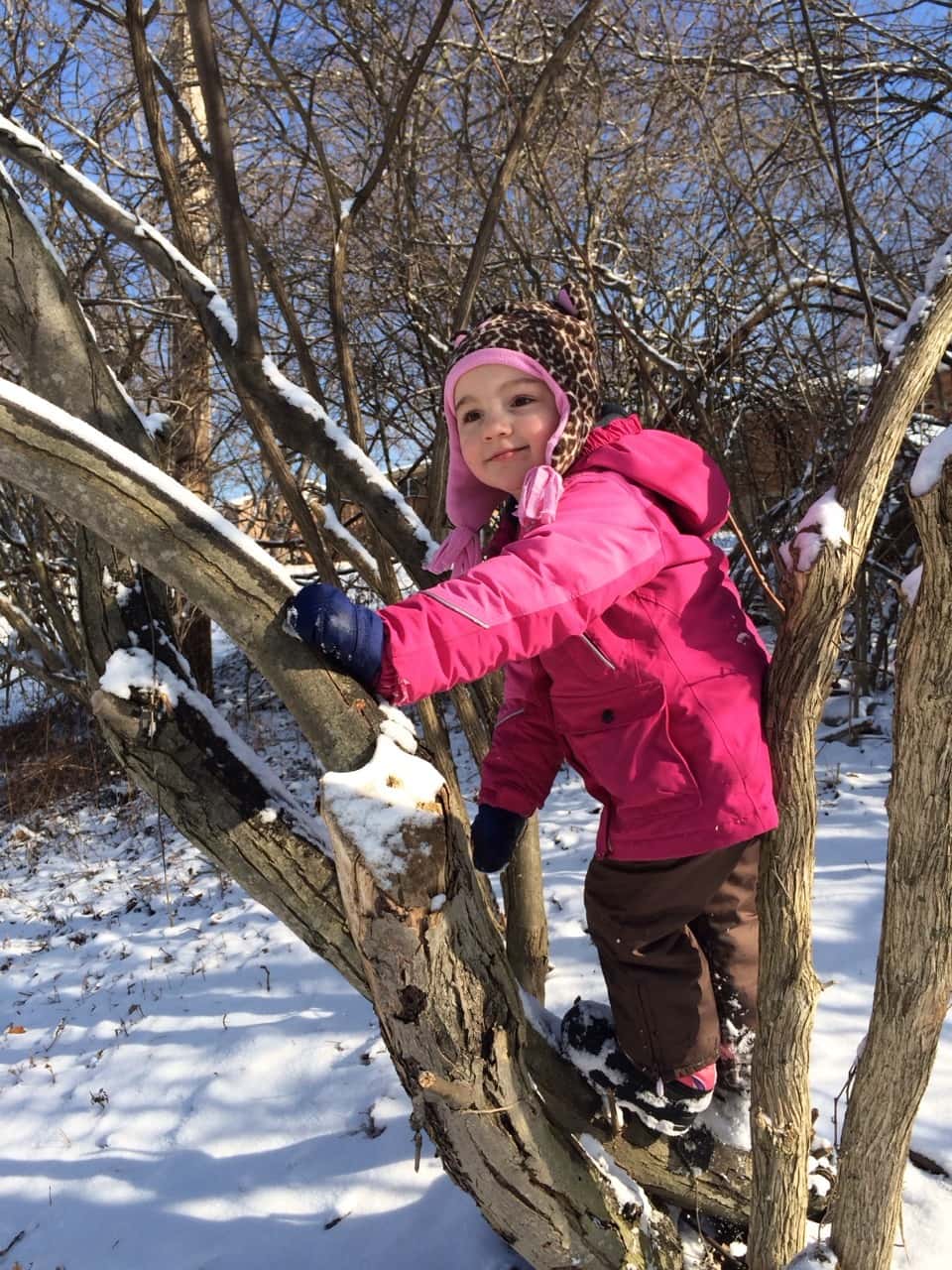 A story from another snowy day: We were all playing with toy cars and trucks in the hallway. I sent the ice cream truck zooming down to Abby and told her that I was sending her some ice cream. Josie thought that sounded like a great idea and ran to the kitchen where she started pounding on the freezer door. We didn’t have any ice cream, but I gave them all popsicles instead. The girls loved them. It almost felt like summer. When Abby finished hers, she tossed her wrapper in the trash and said “that hit the spot.” She then walked away saying “this is the life.” So true!