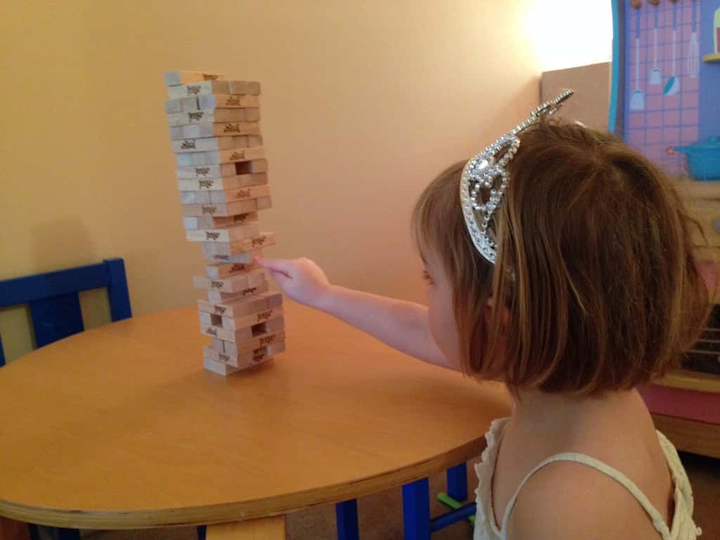 Did you know that princesses love Jenga? She did really well!