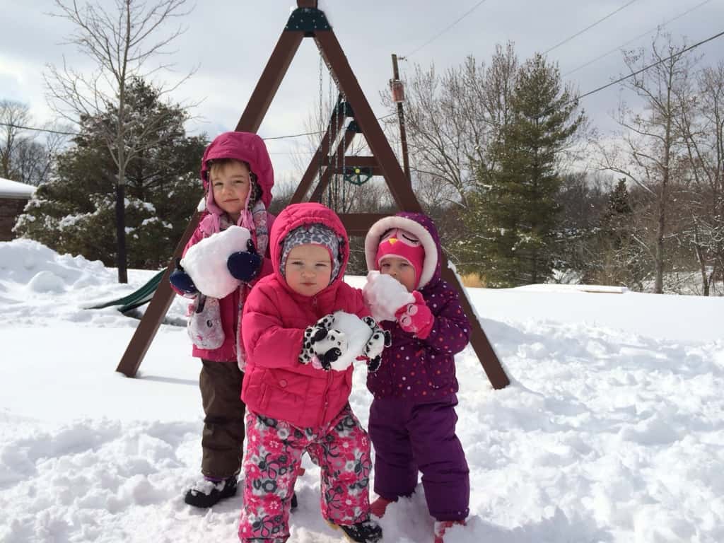 We all played in the snow today! The girls enjoyed sledding with their Papa. Gwen didn’t care for the snow quite as much as Josie and Abby. After her first forward fall, she decided it made good sense to stay mostly in one place. Josie attempted to wander around in the deep snow and wasn’t bothered by her many snowy faces. Abby enjoyed climbing on the huge snow piles, making snow angels, and sledding. Big girls can have all the fun.