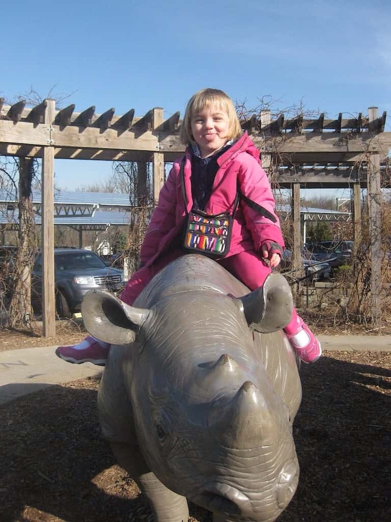 Abby listed for us today her favorite members of her “Zoo family.” She likes Eunice, Bob from the bird show, Gaye, someone from the loorikeets (I can’t recall her name), and “Thane Maynard, of course.” I love that she gets to visit the zoo so often that she’s on a first name basis with the keepers. Thank you Grandma and Grandpa Moose.