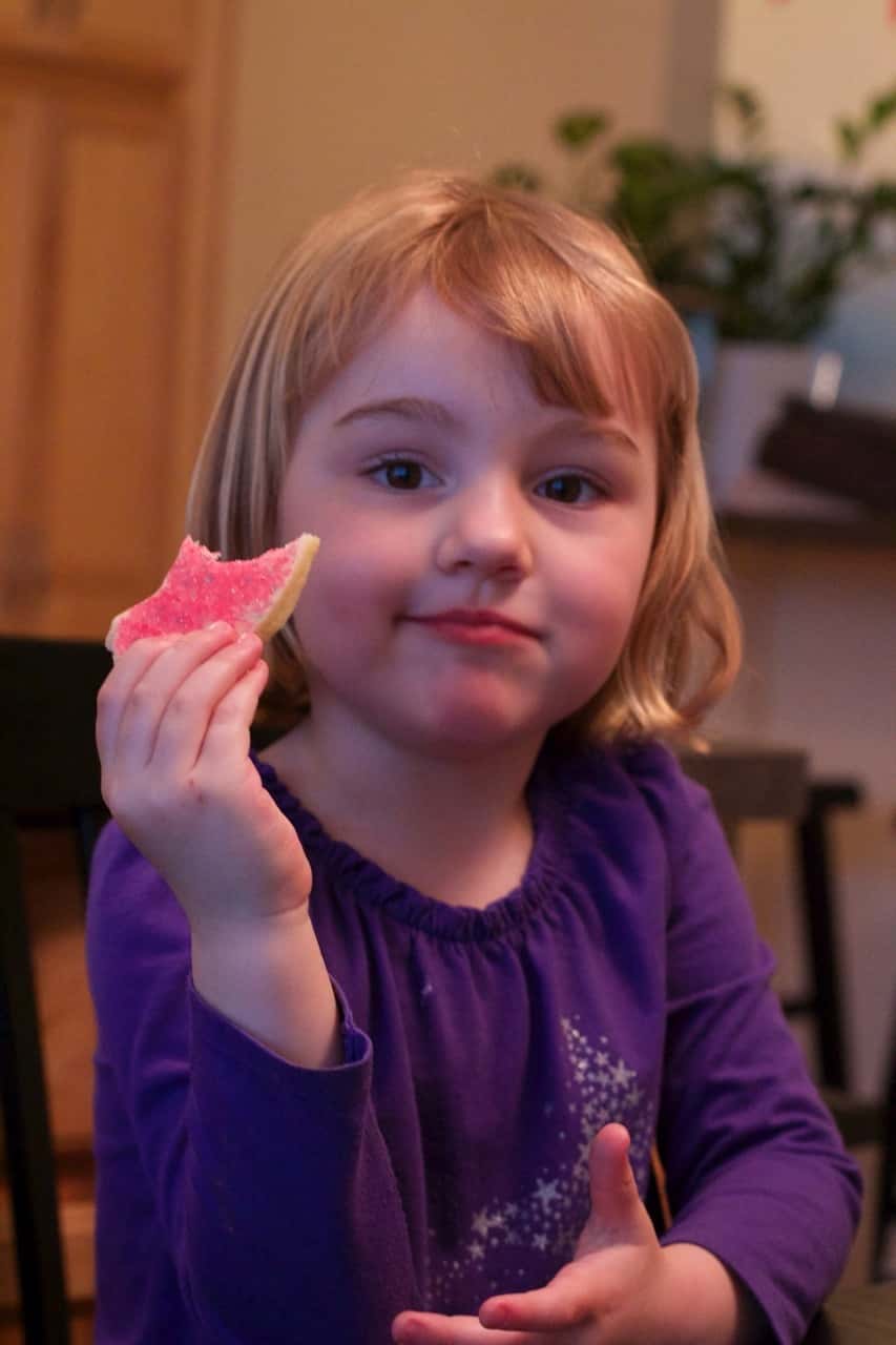 On this rainy day, our word of the day was definitely dough. The girls played with playdoh, we made cookie dough, and Abby earned some dough by helping to put away the dishes.