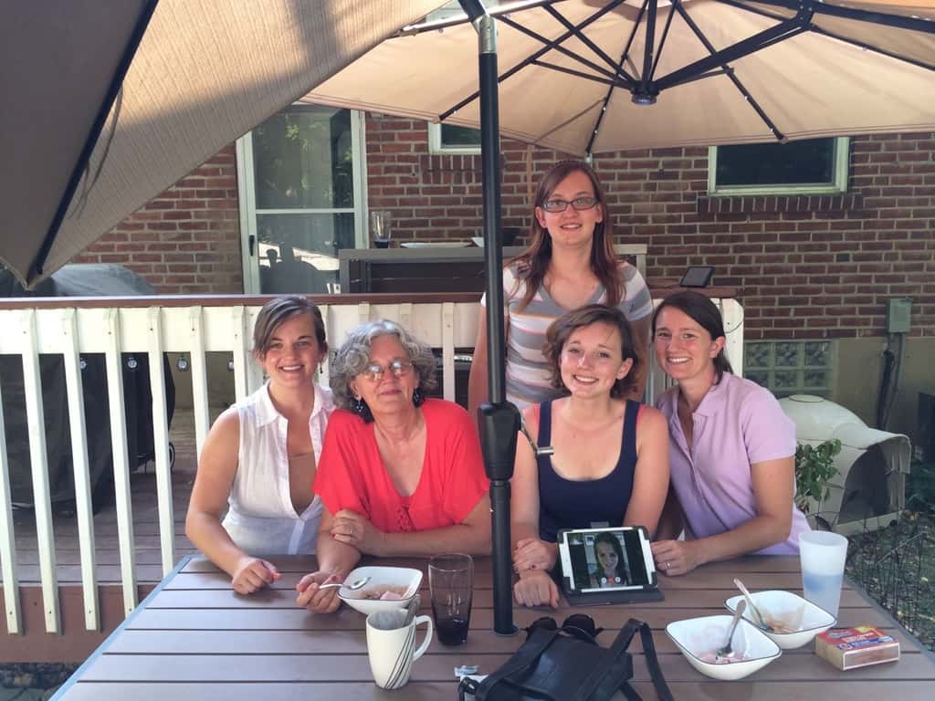 The girls were nice to their Papa tonight – no trouble from them while I attended my sister book discussion.