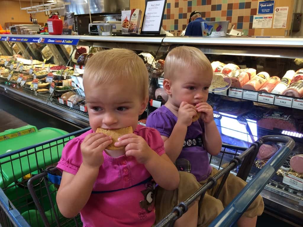 At Kroger today, the deli person helping us asked me if the babes would like some cheese. Josie responded with “No! Cookie!”