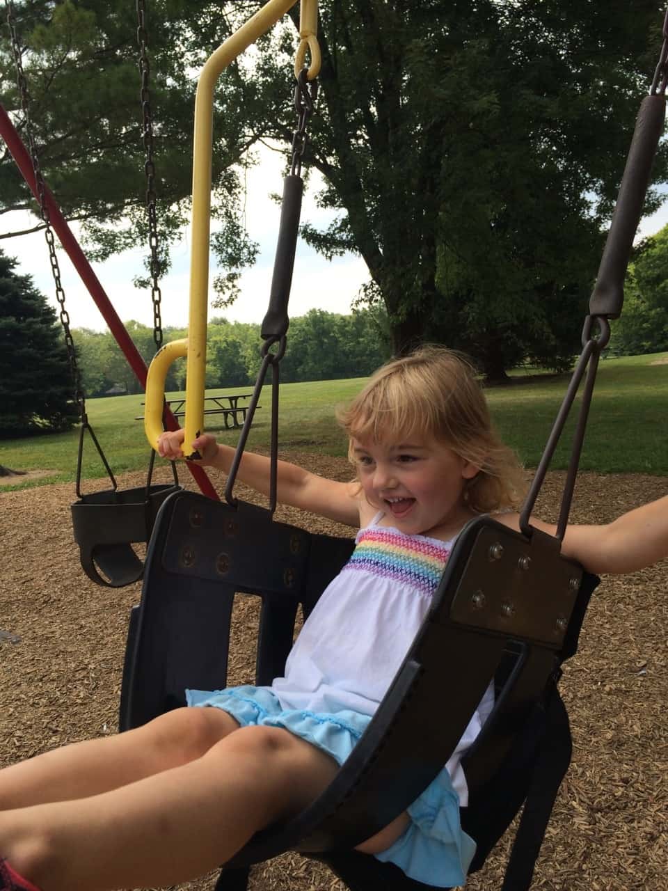 The girls and I visited yet another park this morning - Harbin Park in Fairfield. Their favorite part was definitely the swings.