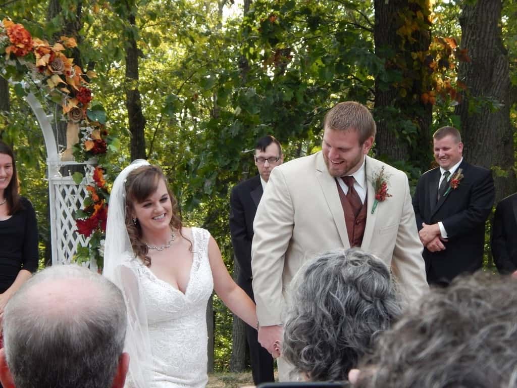 Amelia and Ron are married! They had a wonderful wedding at Lake Hope. We were all too busy having fun to take any really good pictures though. Lucky for us there was a photographer! More and better pictures coming soon. (Pictures: after the ceremony; rehearsal dinner; an enthusiastic rocking Gwen; outside our cabin; top bunk jumpers; silliness after lunch on the road).