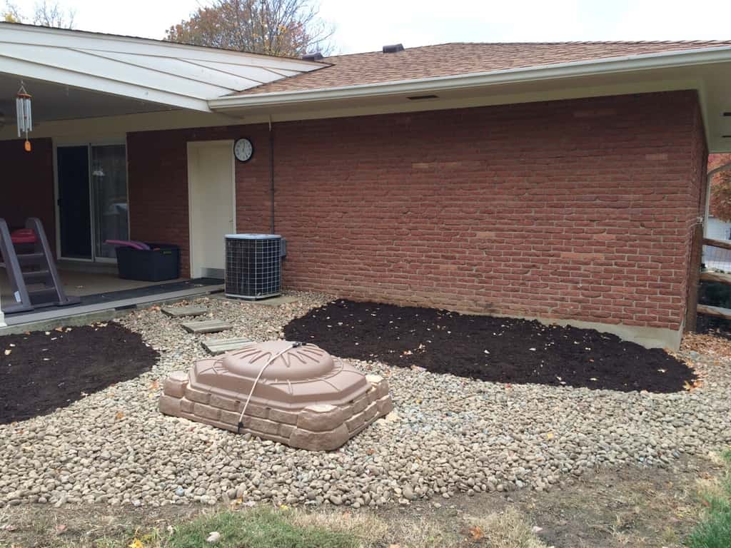 We’re ready for spring gardening and deck work! These are before and after photos of the first few steps (kill and pull tons of weeds, move lots and LOTS of rocks, prep first two garden beds).