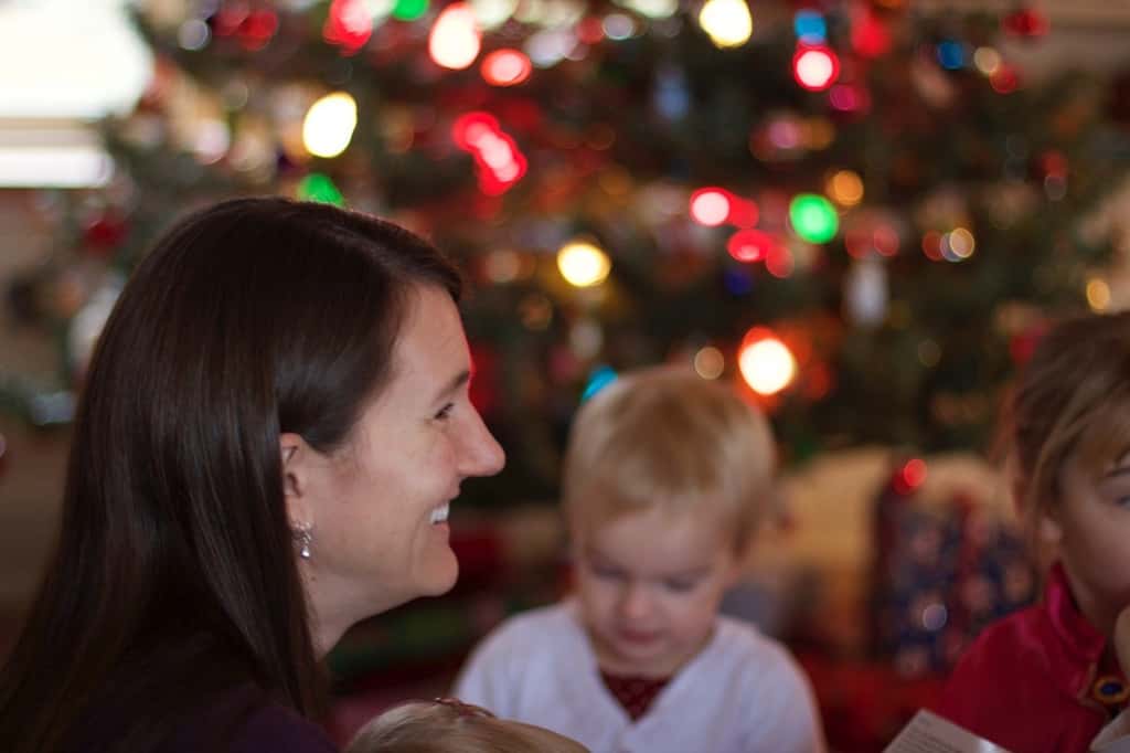 Opening presents at Grandma and Grandpa’s house