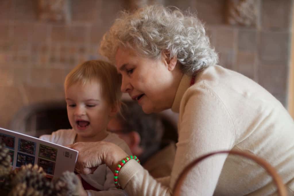 Opening presents at Grandma and Grandpa’s house