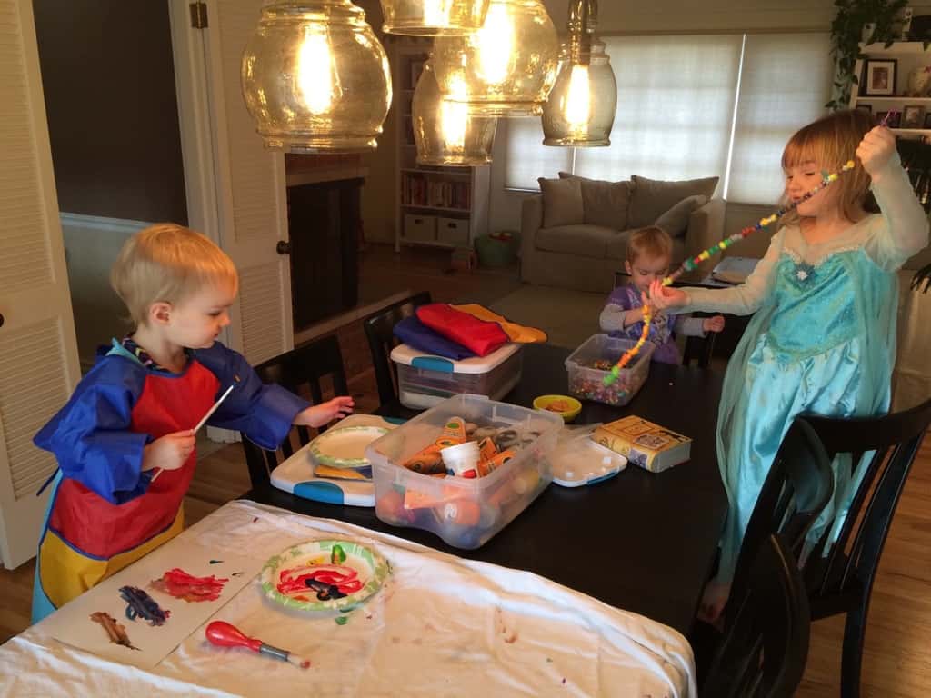 Crafts with the girls on a “lazy” Wednesday morning.