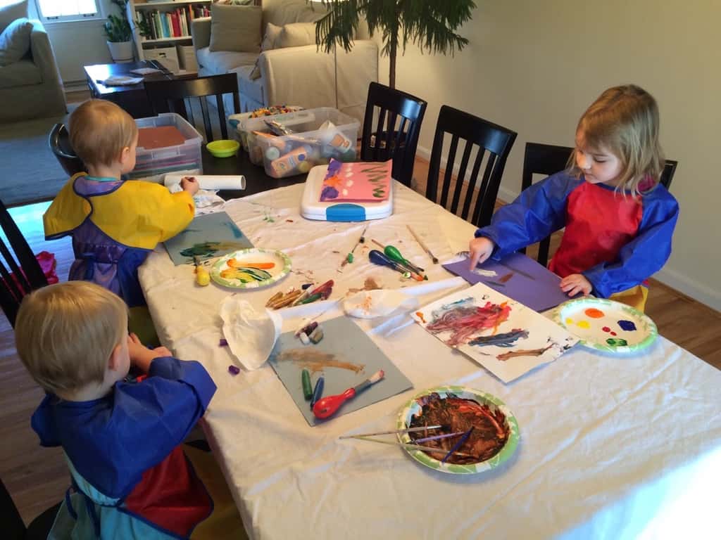 Crafts with the girls on a “lazy” Wednesday morning.