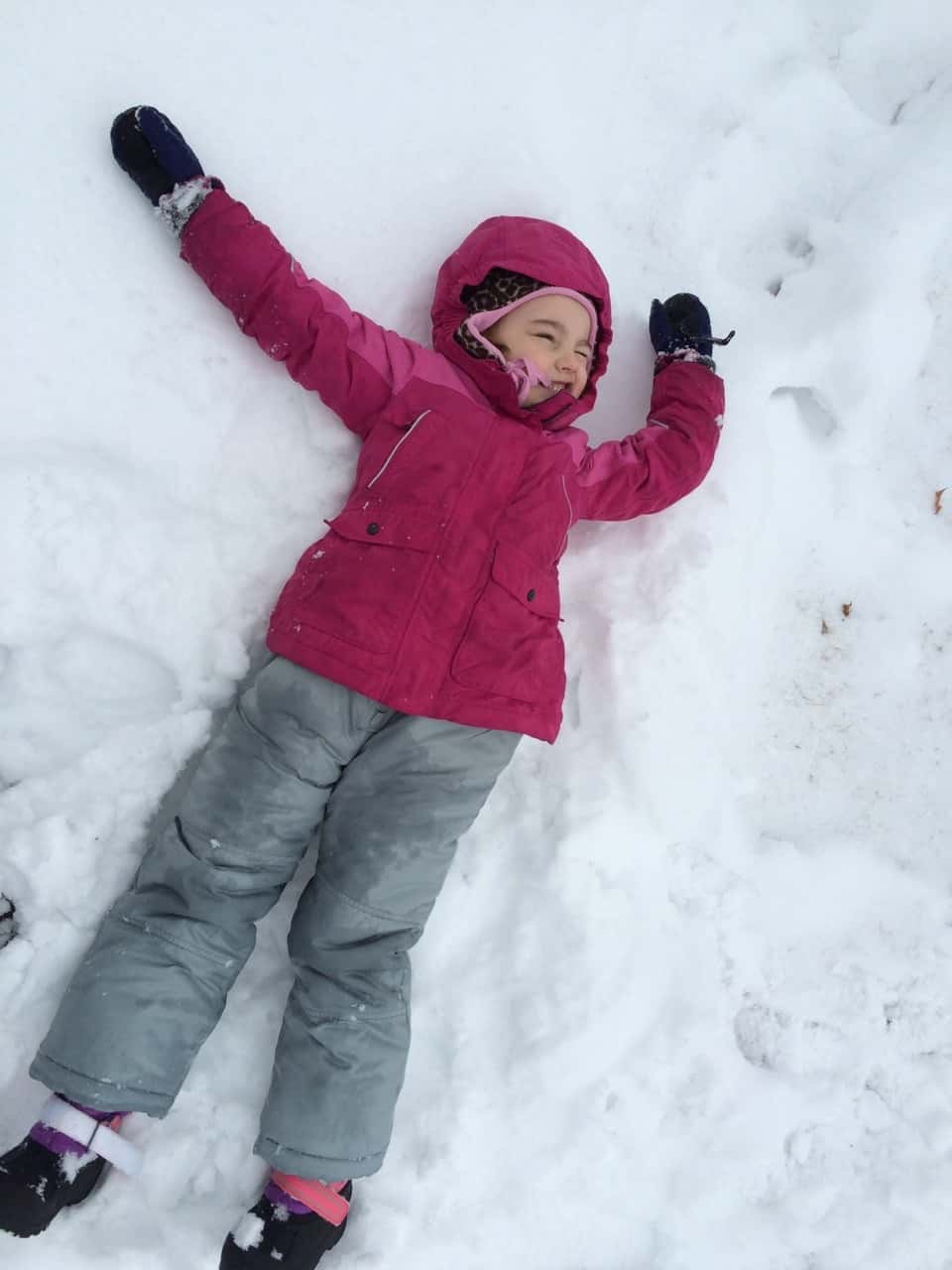 All three girls finally got a chance to play together in the snow.