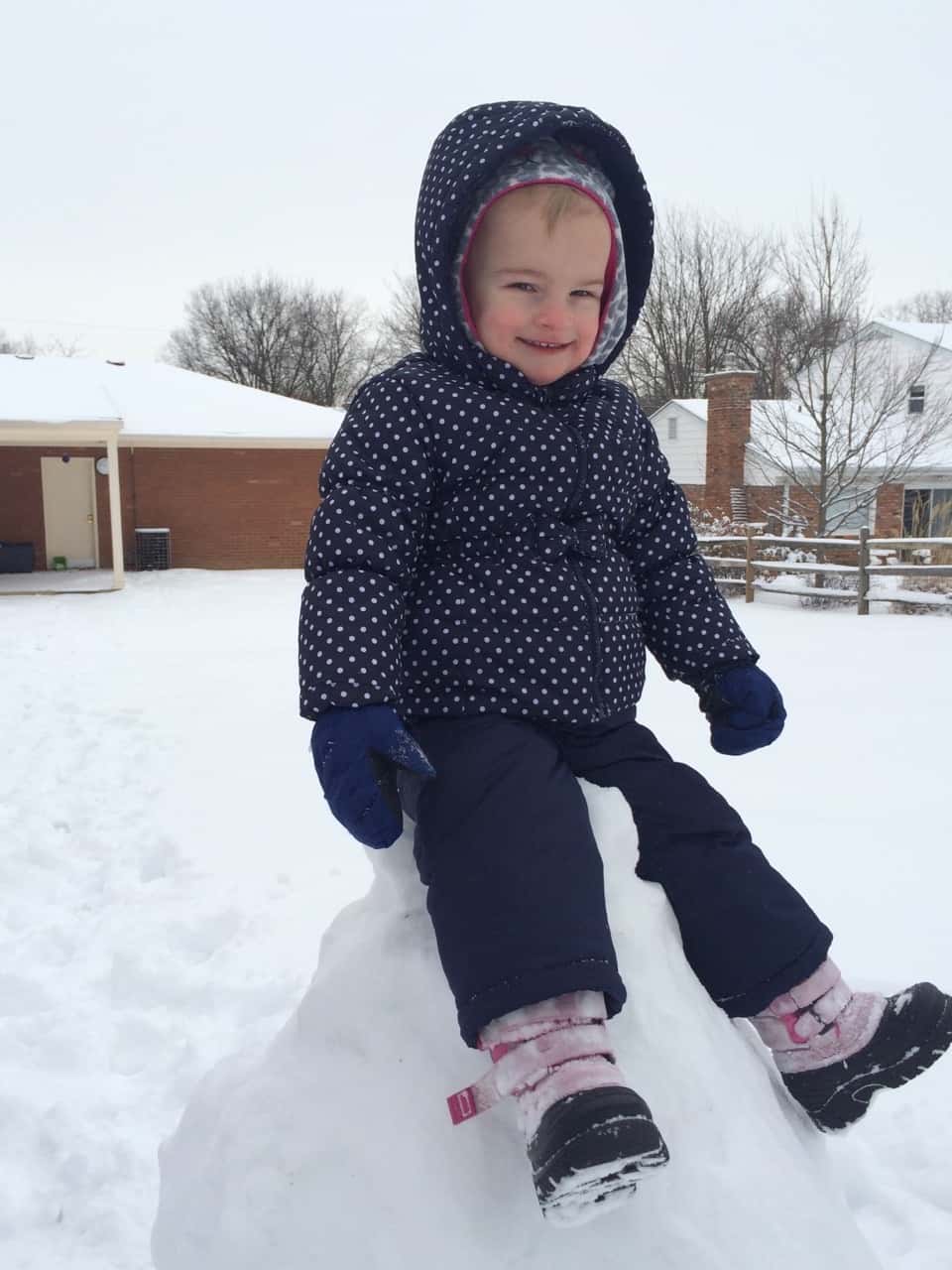 The girls had fun in the snow this morning, but, gosh, do I hope it was the last time this season. Spring!