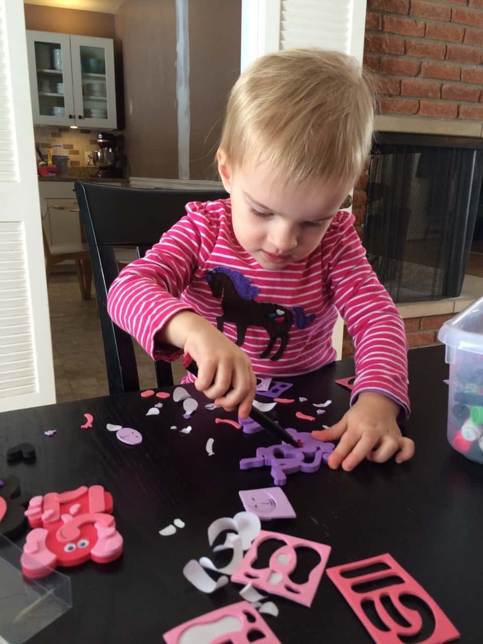 After their fun in the snow, the girls enjoyed making elephants, monkeys, and birds.
