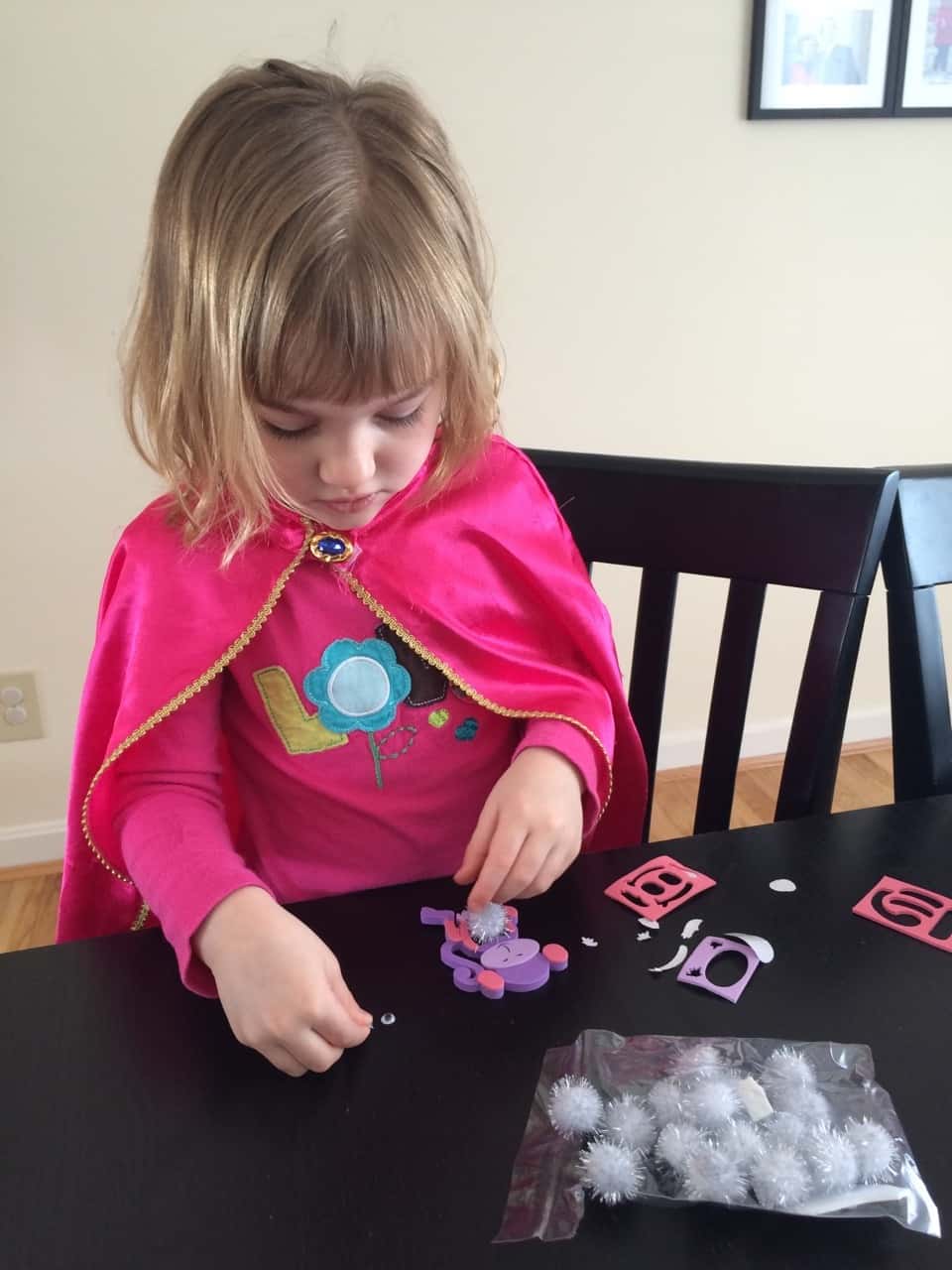 After their fun in the snow, the girls enjoyed making elephants, monkeys, and birds.