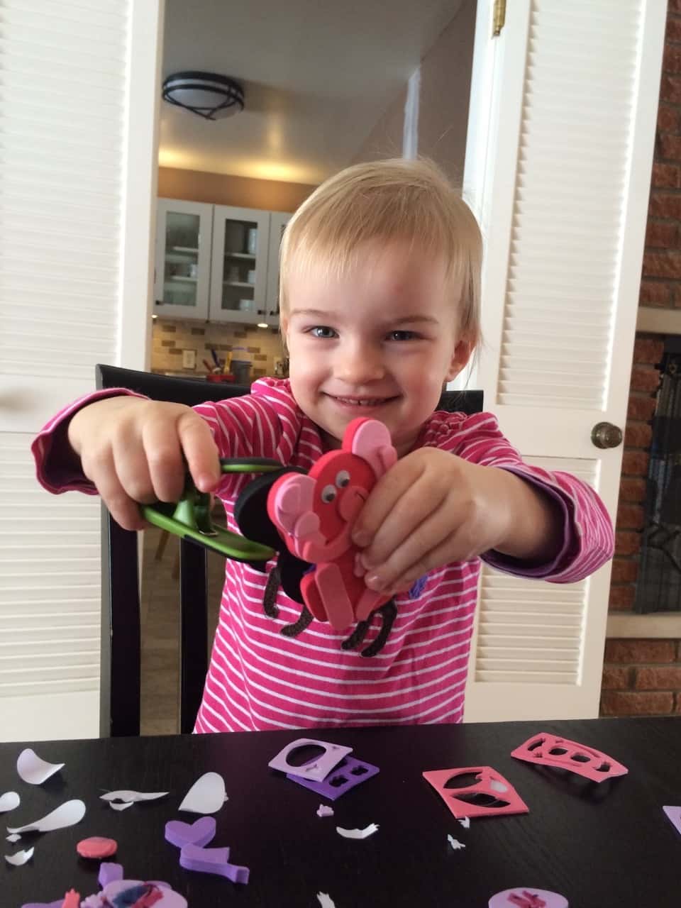 After their fun in the snow, the girls enjoyed making elephants, monkeys, and birds.