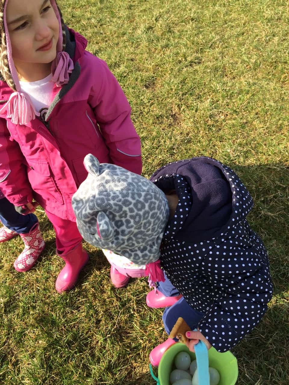 What a fun day! We enjoyed a Madeira Moms Easter Egg hunt at a park this morning, and then a neighborhood hunt at a neighbor’s house this afternoon. It was really cool to see just how many little kids actually live in our neighborhood. Lots! And by far, the funniest story from today was that this morning Josie filled her basket with only white eggs.