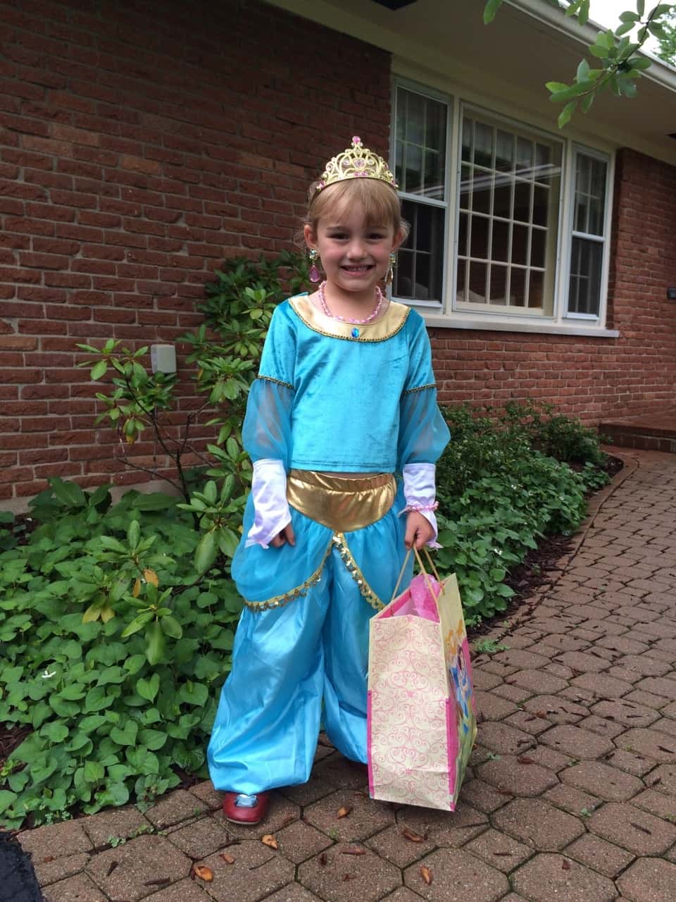This is what you wear for a princess dress-up birthday party at your friend’s house.