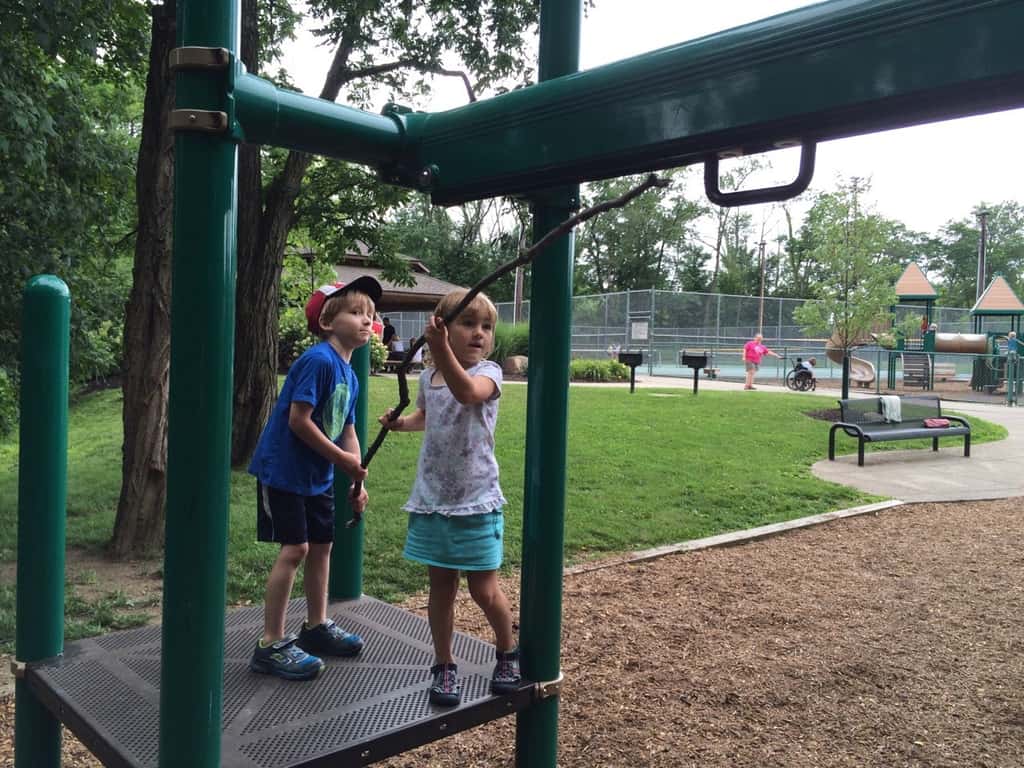 It was cool and breezy, but the girls still had fun at the Madeira Moms park playdate this morning. Abby made a new friend too; one who probably doesn’t even care for princesses.