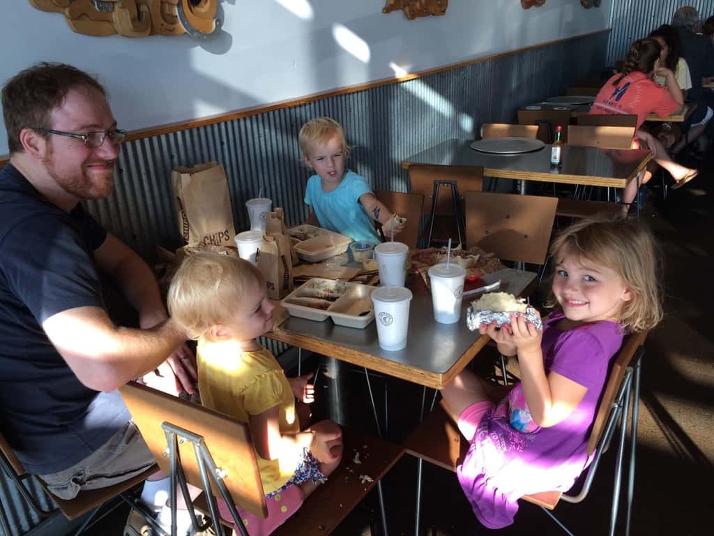 When the power goes out, and you don’t want to open the fridge, you let the girls pick where to have dinner. I’m proud of them for making such a good choice!
