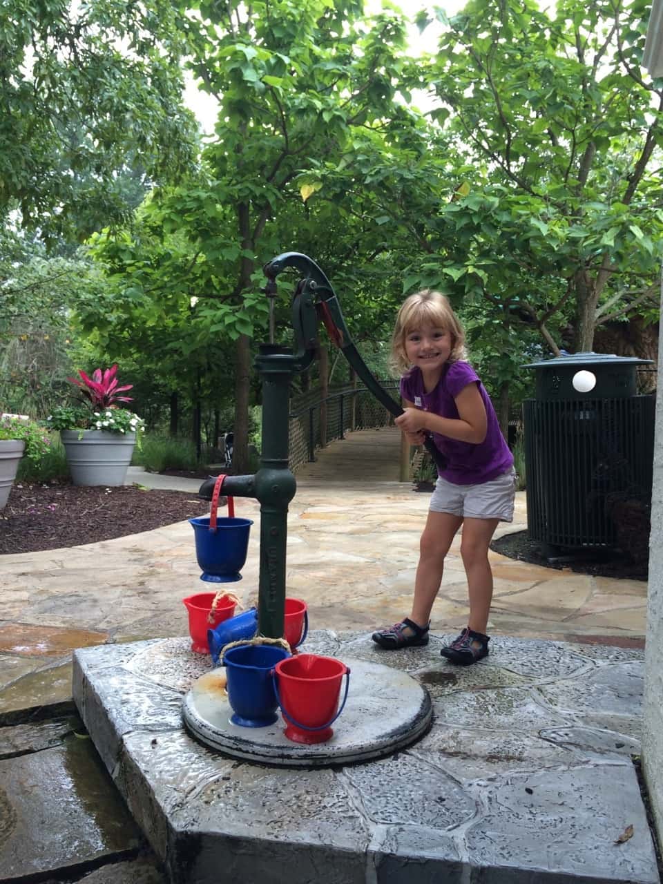 One last Mama and Abby day before school starts. Pumping water and finding frogs at the Highfield Discovery Garden was fun, but eating a burrito almost as big as your head was amazing.