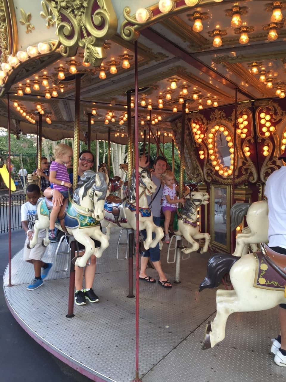 The girls are still talking about our trip to Coney Island last night. A sample conversation:  
Gwen - “I rode the roller coaster!”  
Josie - “I did not. Too scary! But, I liked the FAST slide. And the ferris wheel, and, and I did not ride the boats.”