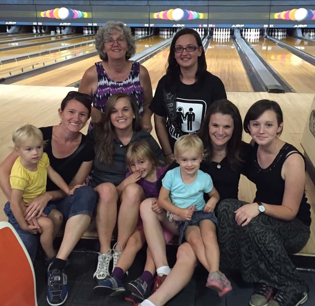 Girls night out bachelorette bowling