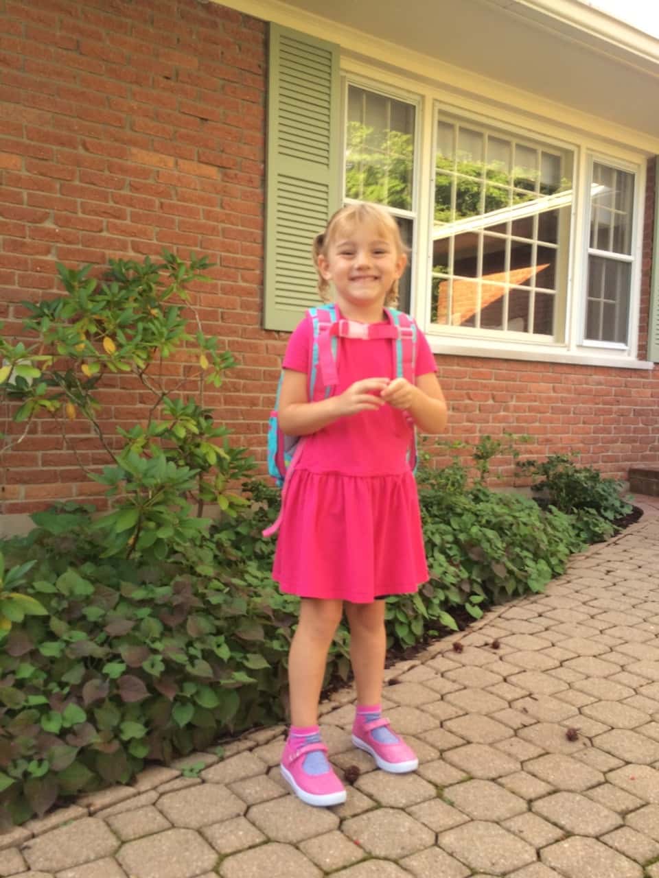 Class of 2028! Abby was so excited to start school today. The bus picked her up at 8:33, but she was ready to leave at 7:00. “When can I go? When does the school bus get here? Is it time yet?”