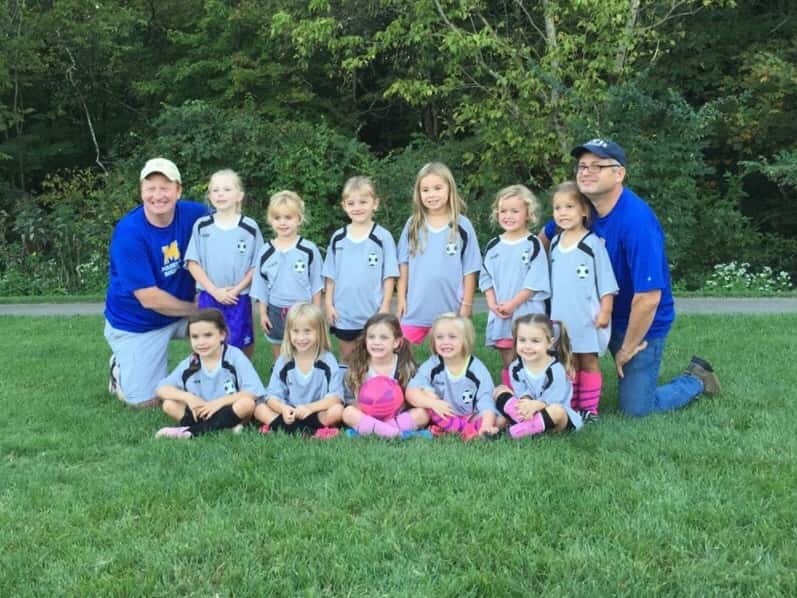 Abby definitely likes soccer more now that there are only girls on her team. She even sometimes steals the ball!