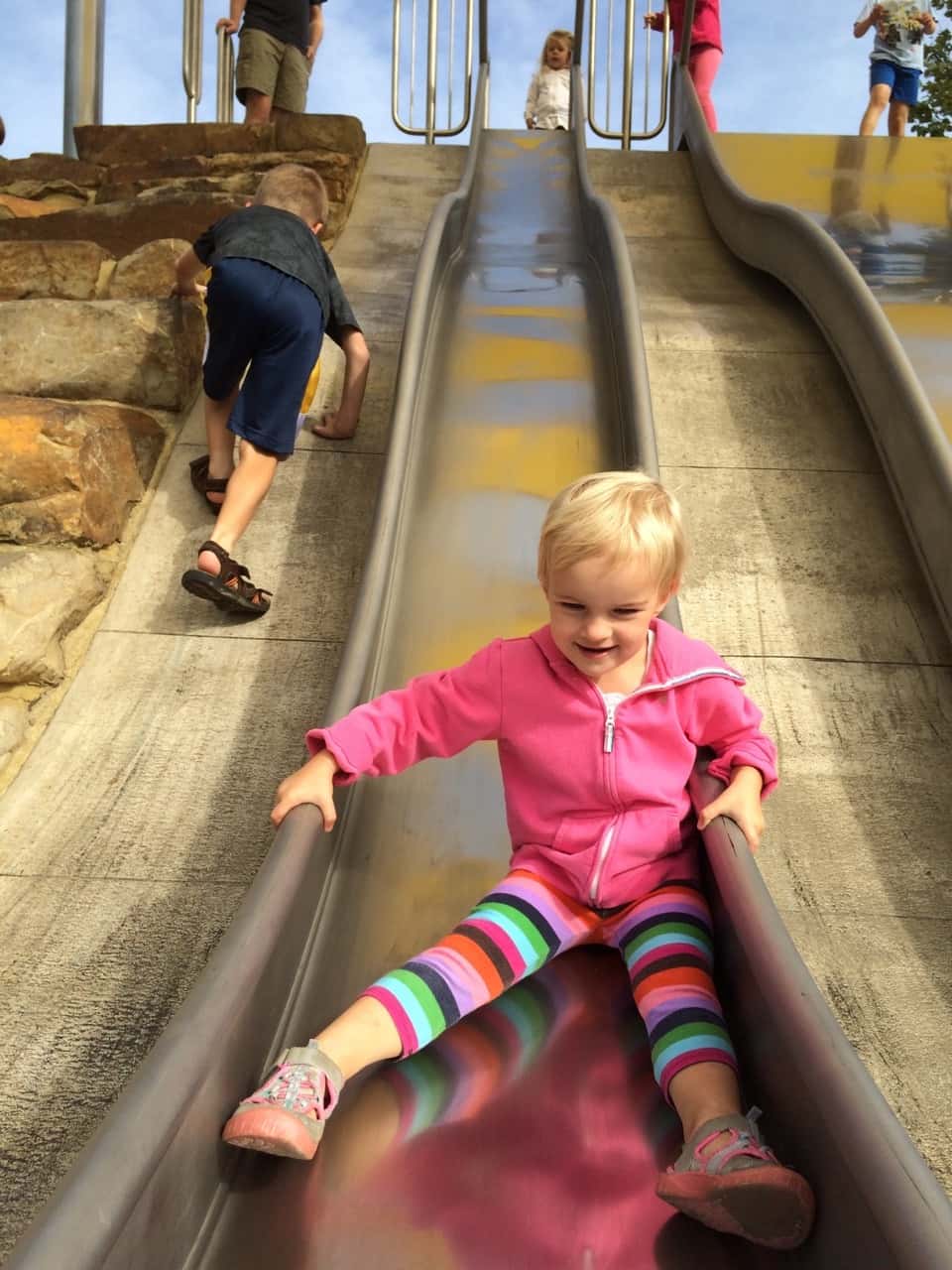 These girls love Smale Riverfront Park.