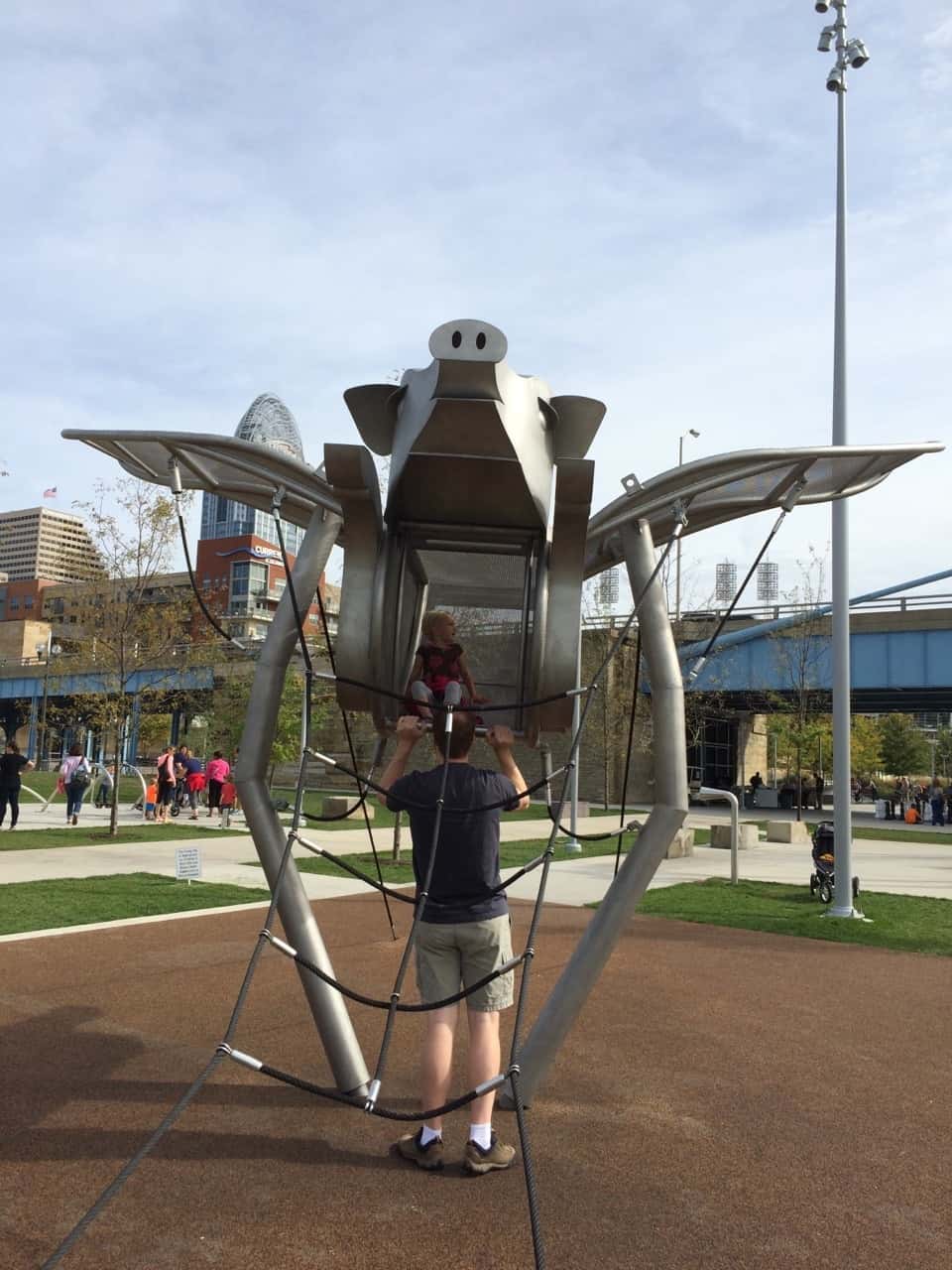 These girls love Smale Riverfront Park.