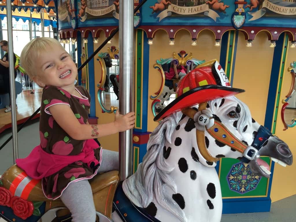 These girls love Smale Riverfront Park.