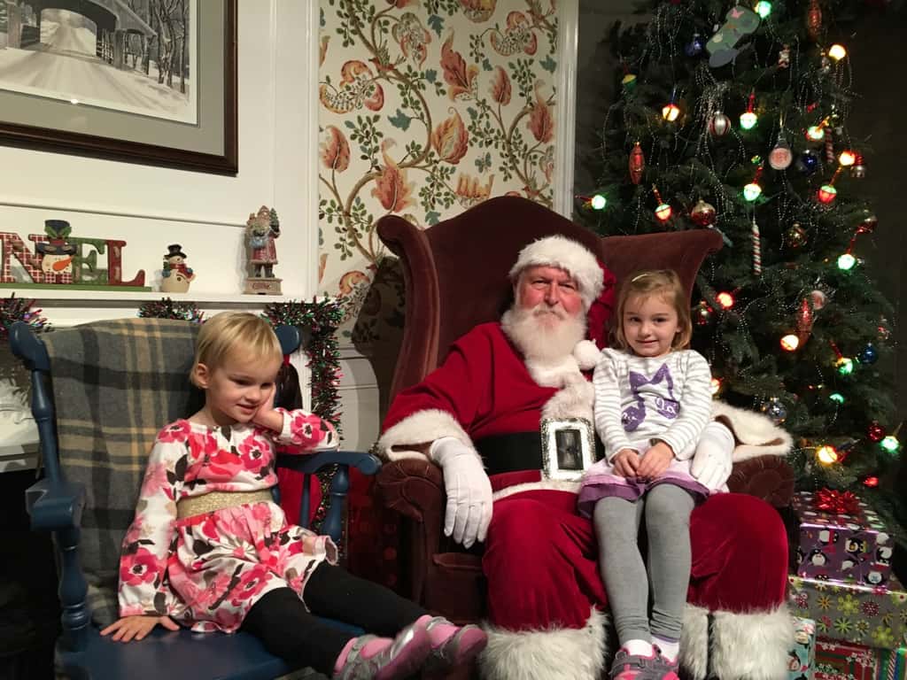 Is it a good thing that Josie refused to sit on a stranger’s lap? Gwen wouldn’t even get close enough to be included in the picture. Abby made her Christmas wishes known though.