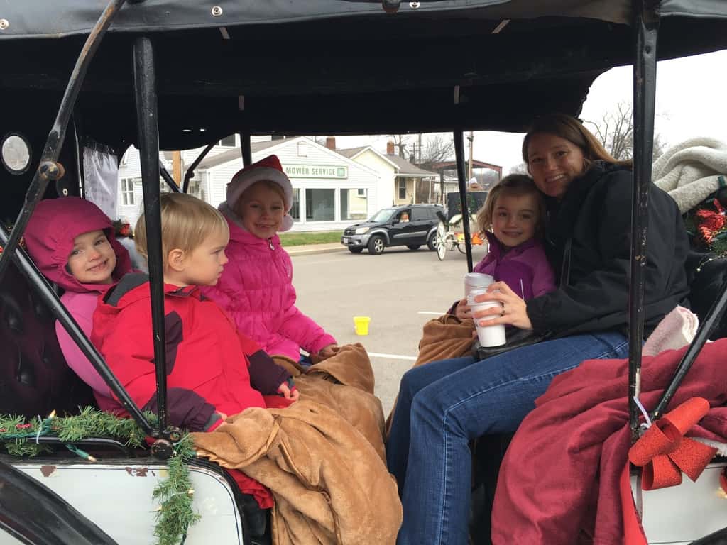 What a great day! It started with craft fun at the Madeira Moms kids holiday party. Free carriage rides through the business district, and free hot chocolate by a fire followed that. St. Nicolas later delivered treat bags to all the kids in the neighborhood. And now, as I type this, all three of our girls are playing at a friend’s house. Gosh, I love living in Madeira!