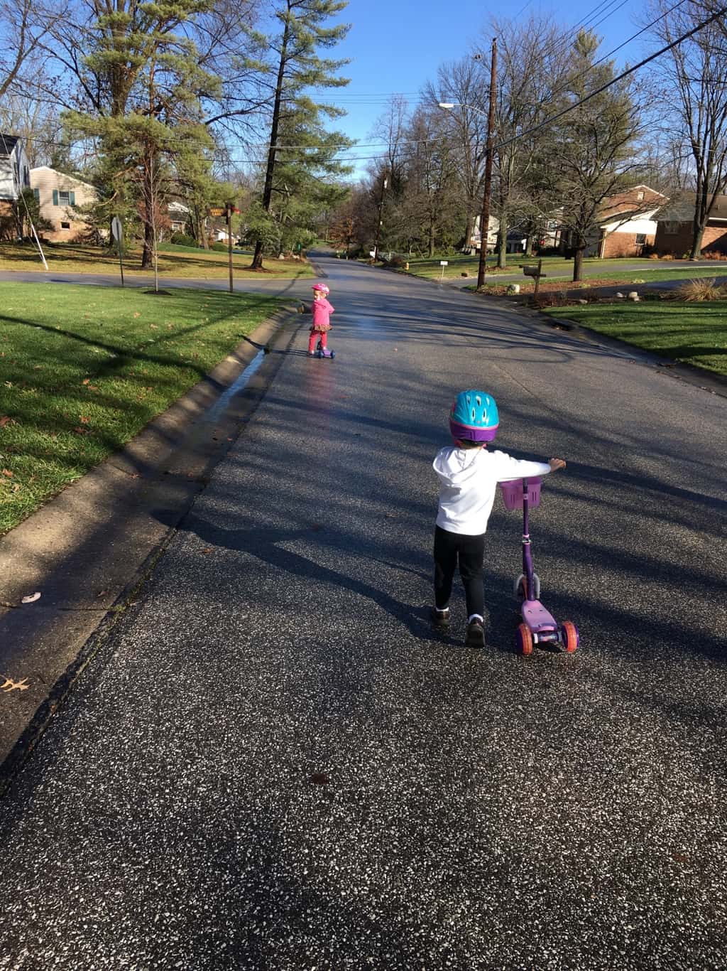 Jackets and a scooter ride in December!