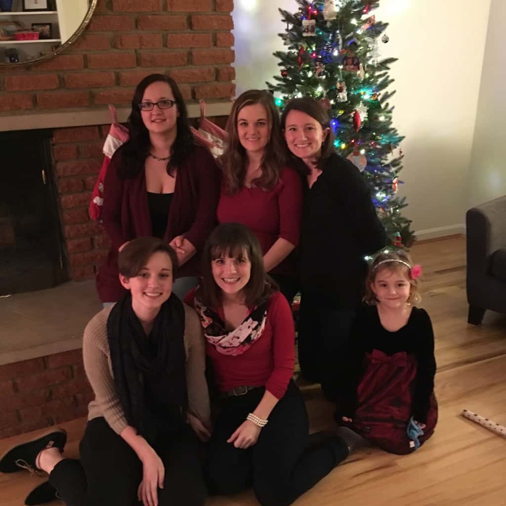 All five sisters (and Abby) together for a picture on Christmas Eve!