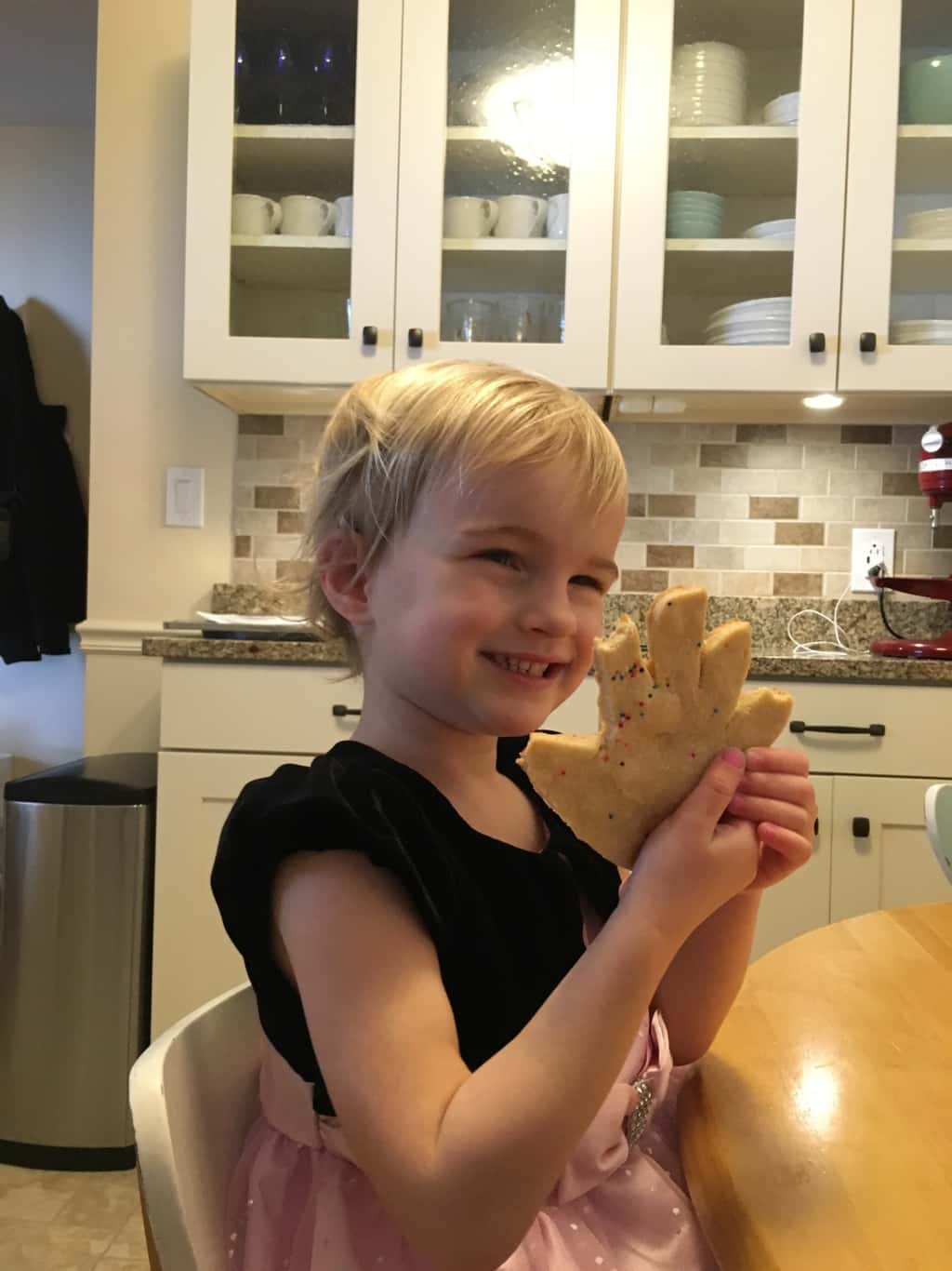 We were inspired by Olive Us to make hand cookies today. They were a hit!