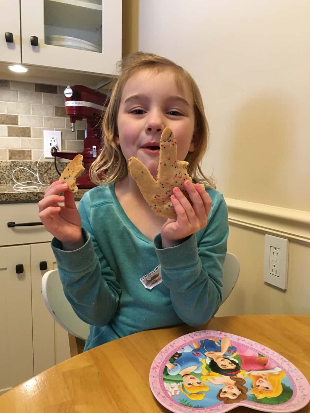 We were inspired by Olive Us to make hand cookies today. They were a hit!