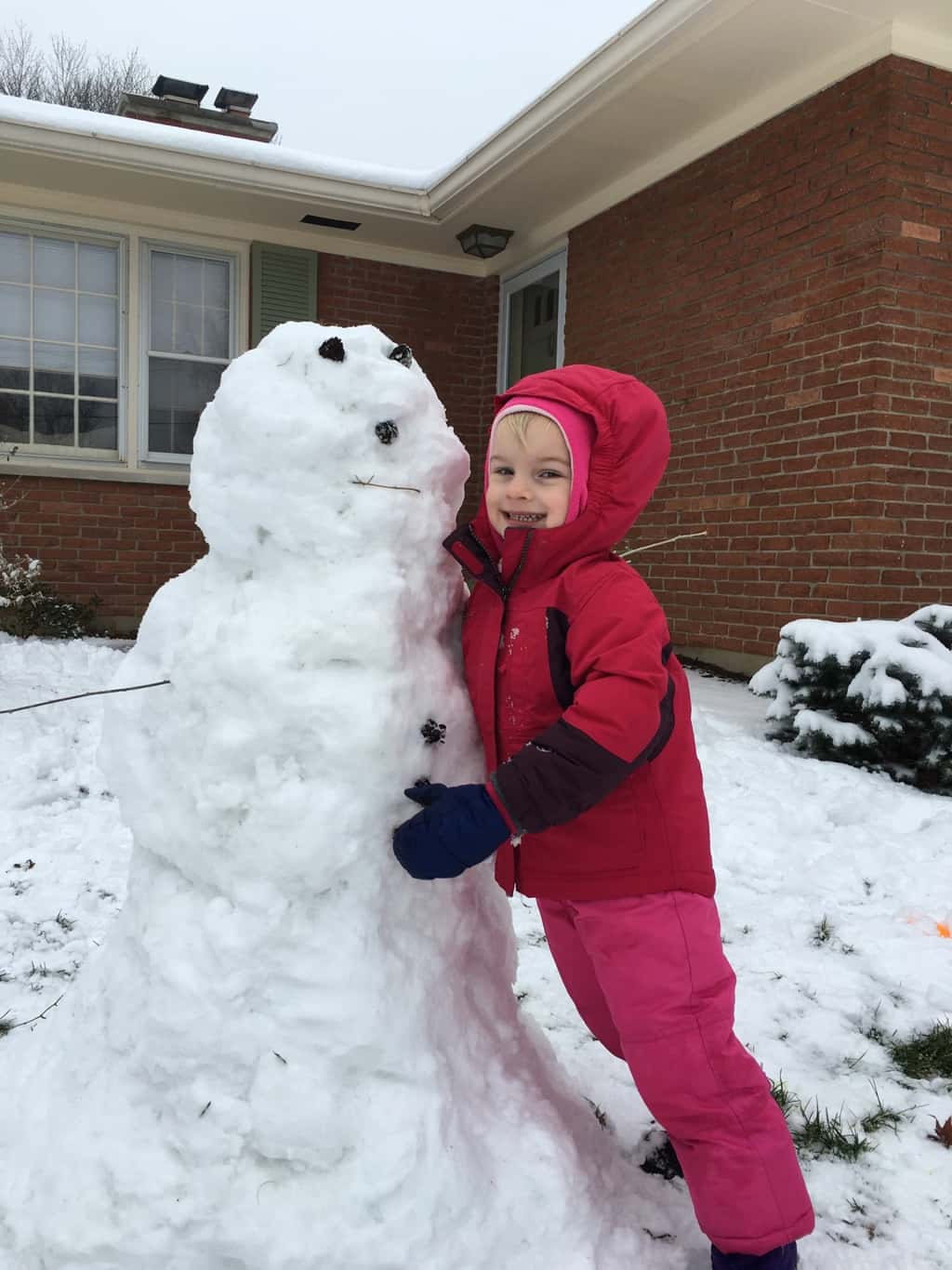 I think Abby’s team won the snowman-building contest. Of course, they had the advantage of seeing ours from earlier in the day.