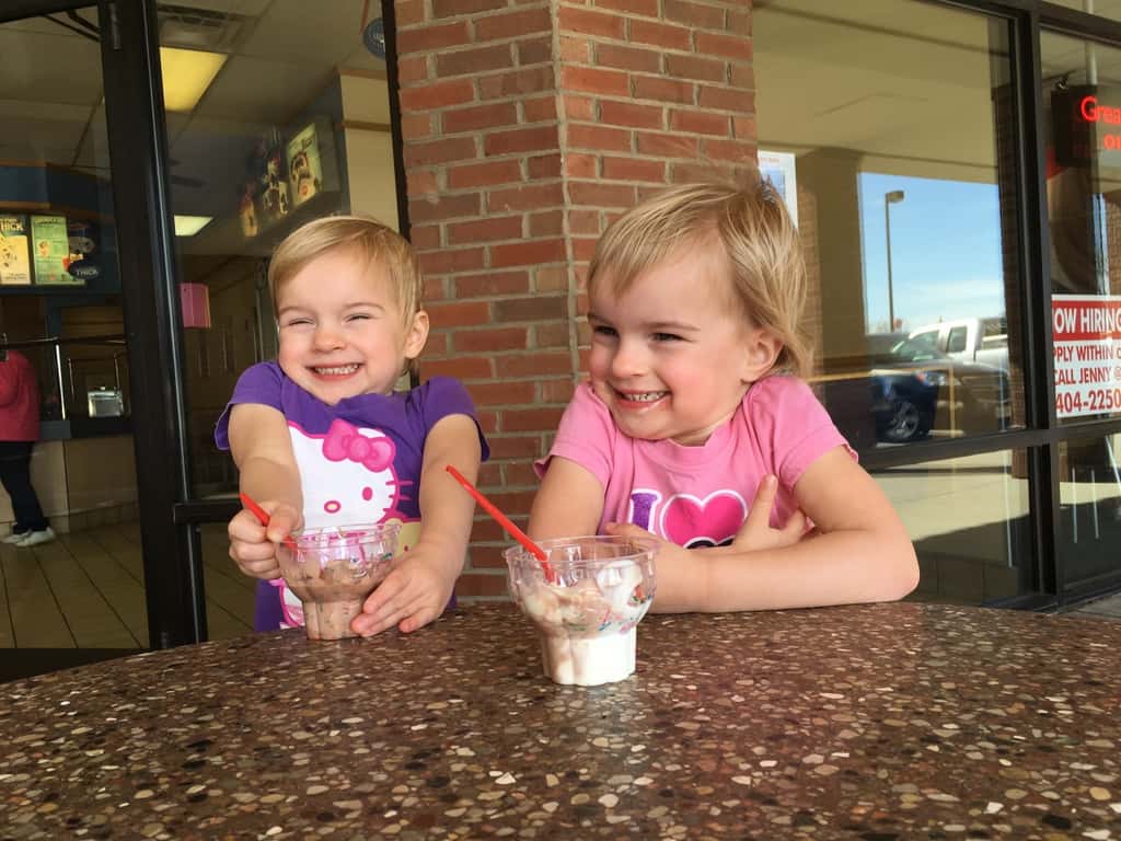 After monkeying around at Summit Park, Gwen and Josie got to enjoy their very first Dairy Queen ice cream.