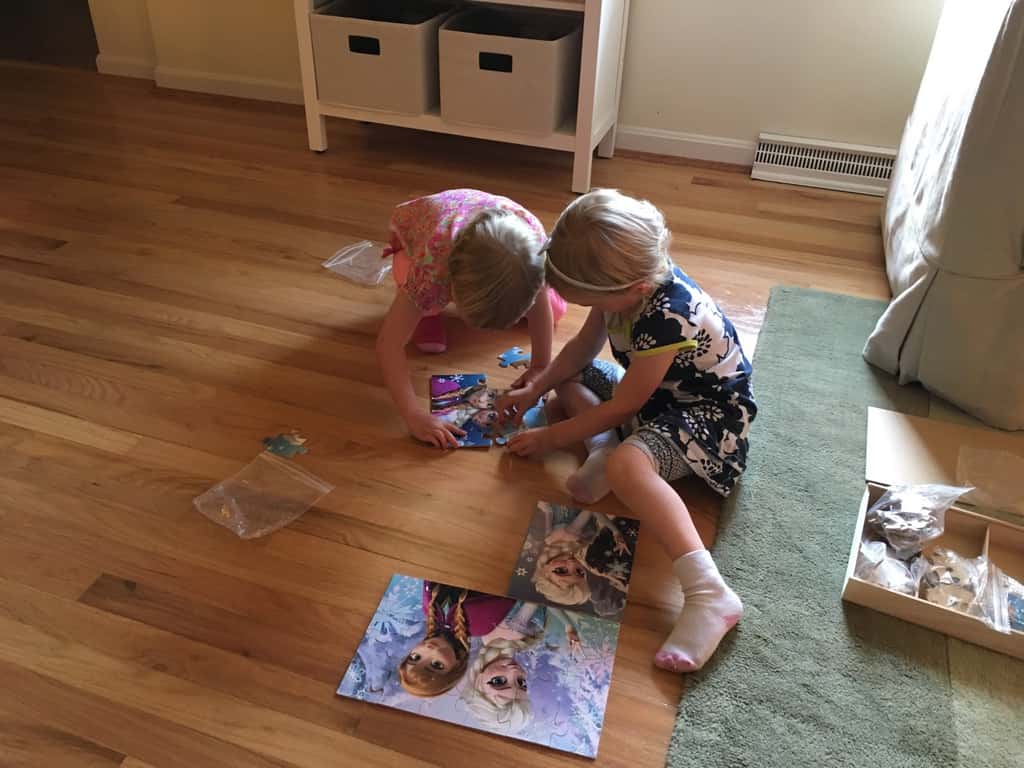 I love listening to Gwen and Josie help each other with a project. They play so well together (most of the time). Today they spent time together doing puzzles.