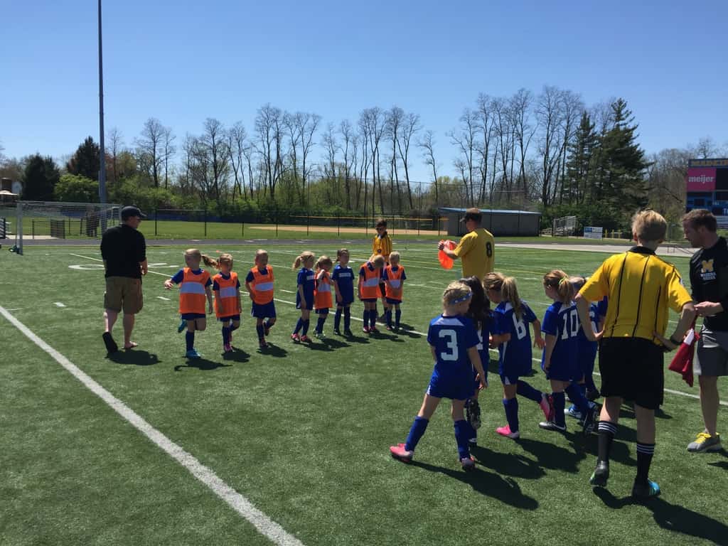 First soccer game (against another team) today!