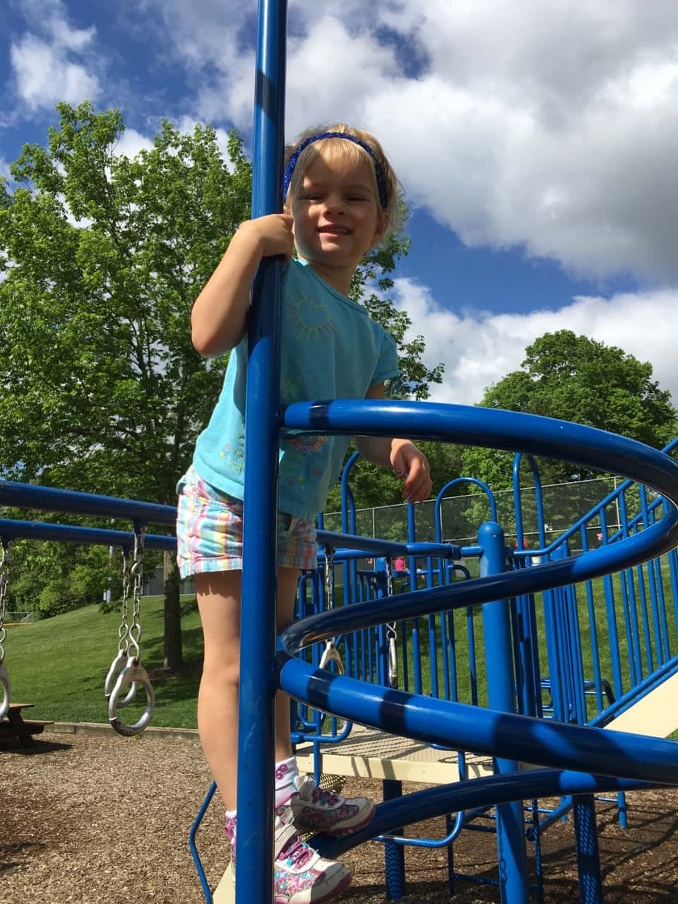 Today was filled with fun! Adventure #1: our Madeira Moms park playdate at McDonald Commons. Gwen was especially daring, and Josie made a new friend.
