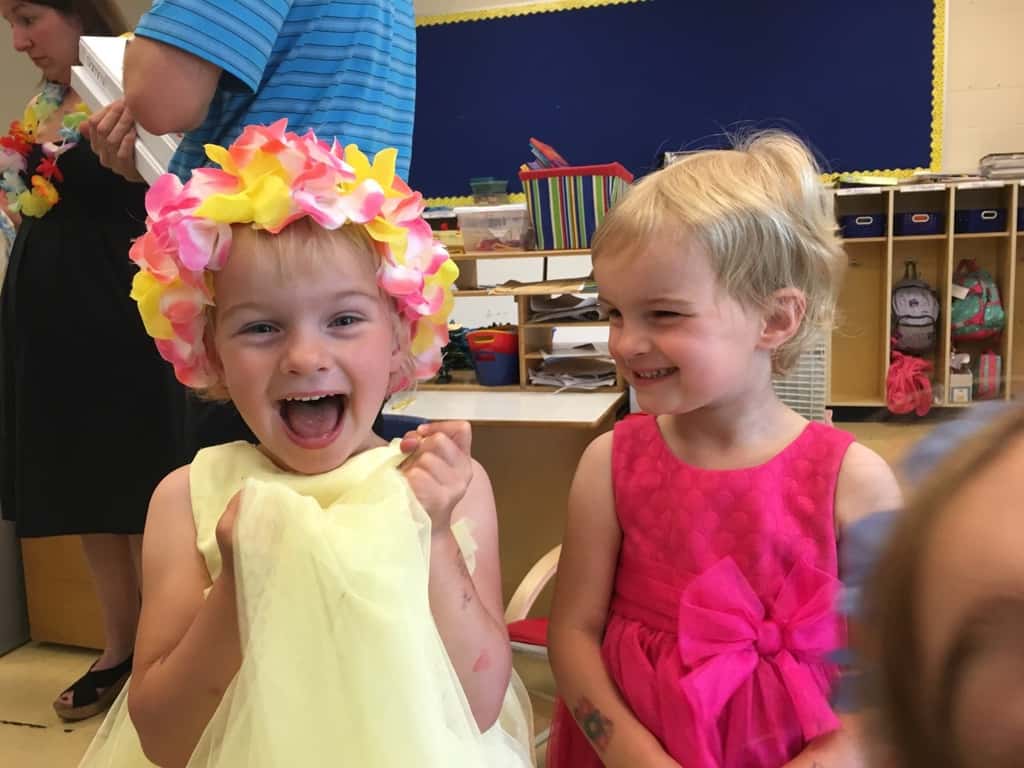 End of kindergarten classroom luau party