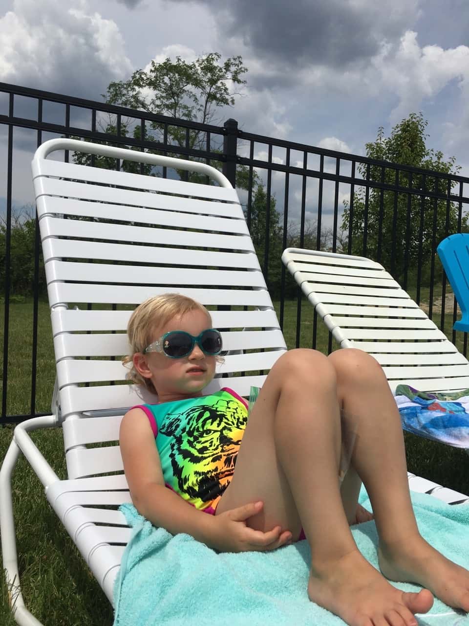 Someone’s list of summer accomplishments keeps growing. First she learned to ride a two-wheeler, then she passed the deep water test at the KHCC pool, and now today she not only passed the deep water test at the JCC, but she also mastered the diving boards! And it’s only week 1 of summer break!