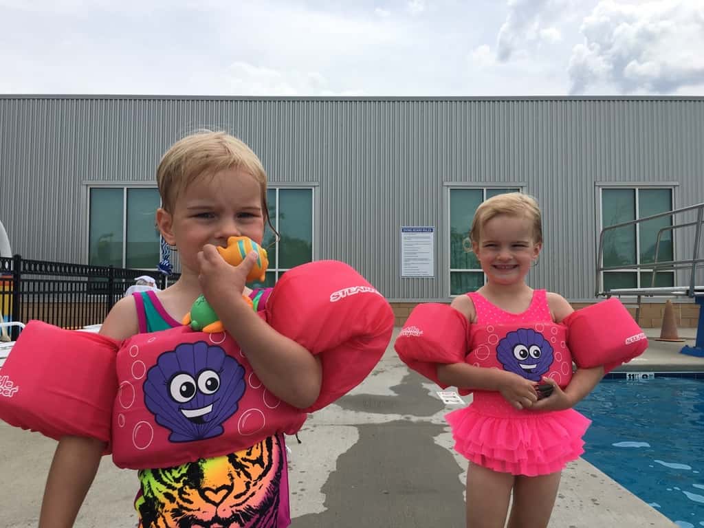Someone’s list of summer accomplishments keeps growing. First she learned to ride a two-wheeler, then she passed the deep water test at the KHCC pool, and now today she not only passed the deep water test at the JCC, but she also mastered the diving boards! And it’s only week 1 of summer break!