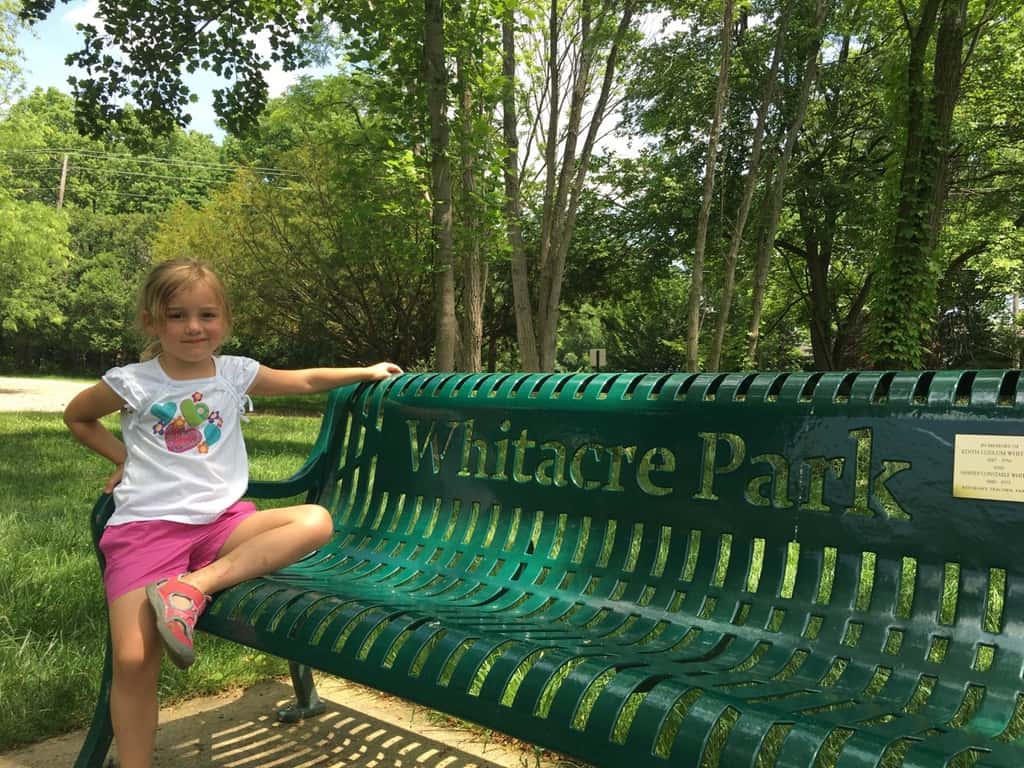 We spent our first Mama and Abby day of the summer riding bikes at Sharon Woods, and hiking at both Whitacre Park and French Park! Our first bike ride together outside of our neighborhood was fun, but not as much fun (for Abby) as walking in the creek. Abby delighted in skipping along the creek rocks at French Park.