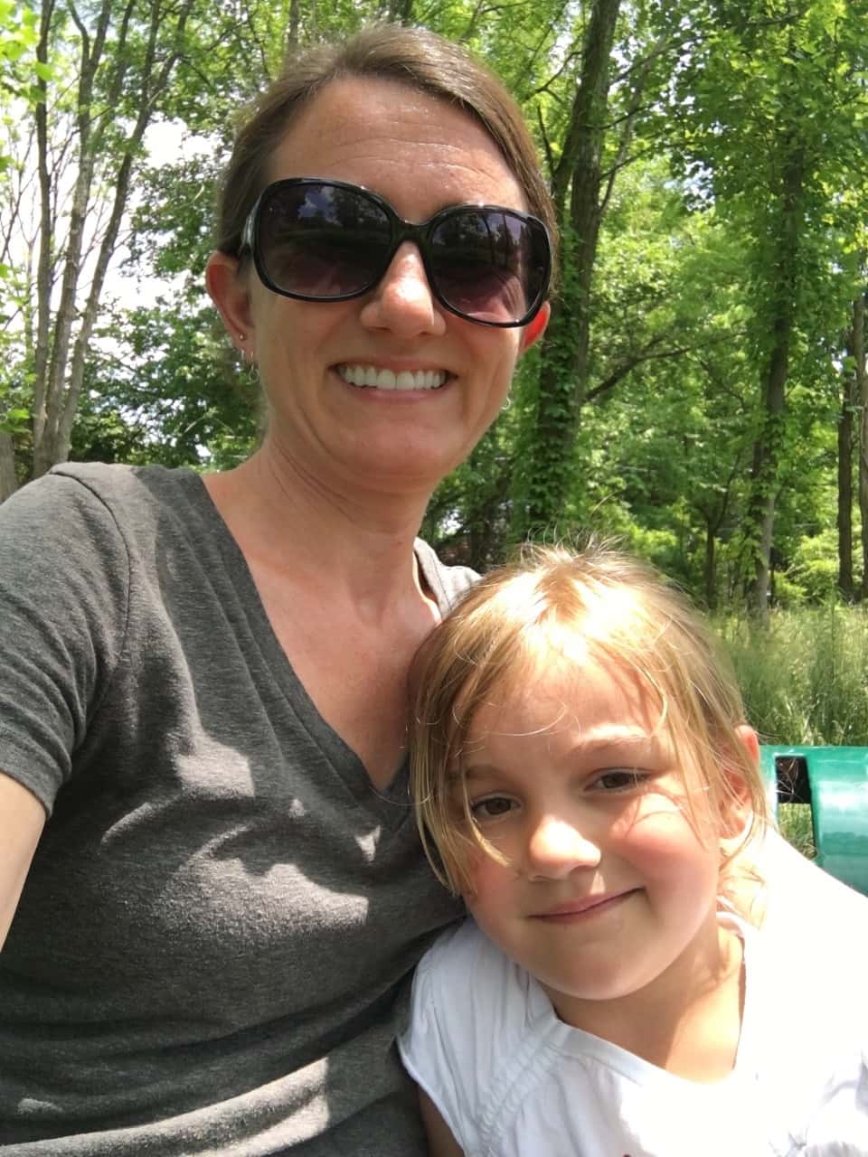 We spent our first Mama and Abby day of the summer riding bikes at Sharon Woods, and hiking at both Whitacre Park and French Park! Our first bike ride together outside of our neighborhood was fun, but not as much fun (for Abby) as walking in the creek. Abby delighted in skipping along the creek rocks at French Park.