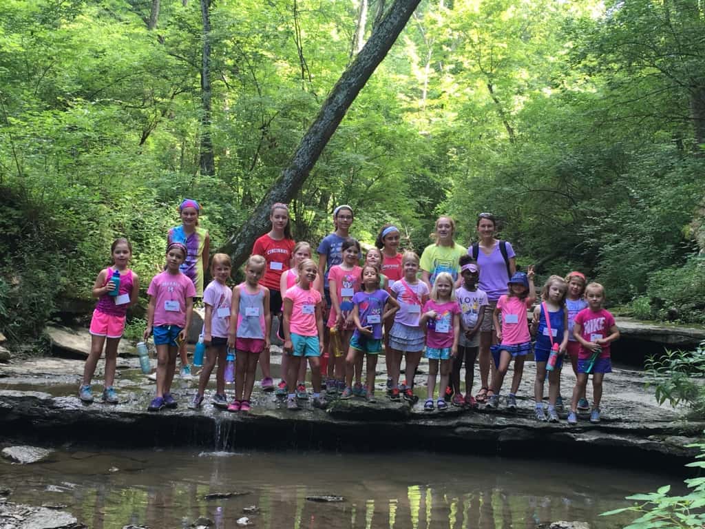Our first two days of Girl Scout camp at French Park were super fun! The girls hiked, tie-dyed t-shirts, played games like “drip drip drench,” made wind chimes, painted, sent PAs to “jail,” and more. Three more days to go – and tomorrow Gwen and Josie get to join the fun!